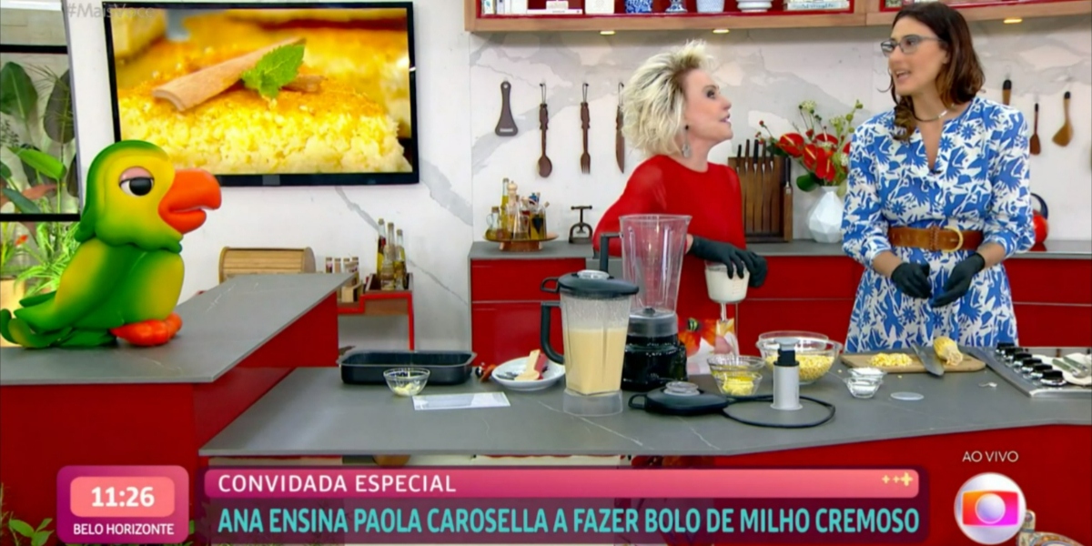 Ana Maria Braga ensinou receita para Paola Carosella (Foto: Reprodução/TV Globo)