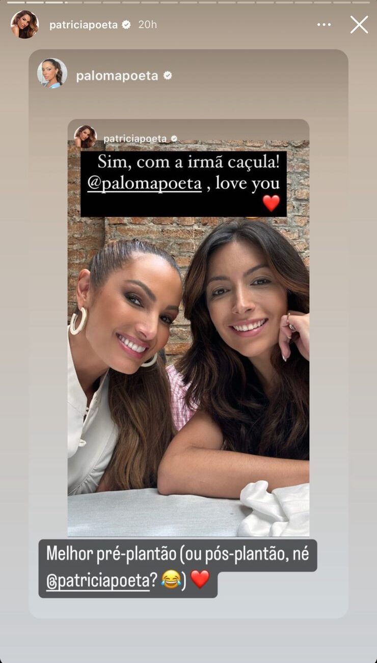 Patrícia Poeta ao lado da irmã (Repordução - Instagram)