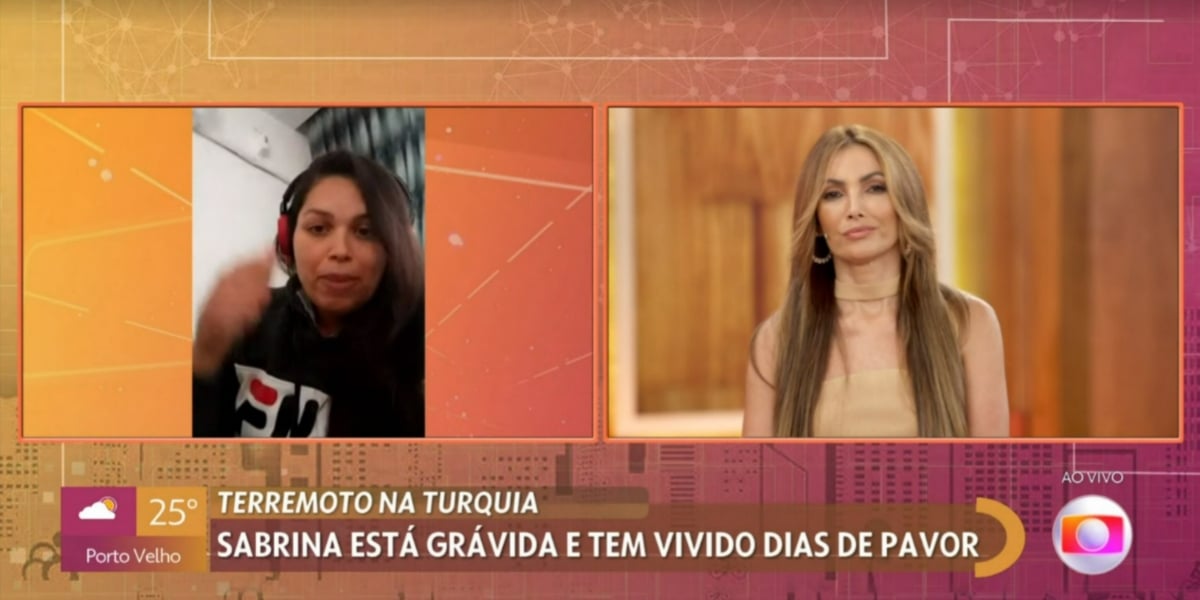 Patrícia Poeta entrevistou vítima dos terremotos no "Encontro" (Foto: Reprodução/TV Globo)