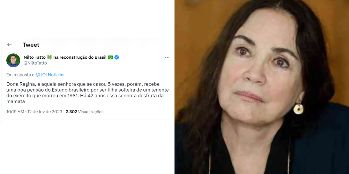 Deputado detona Regina Duarte nas redes sociais (Foto: Reprodução)