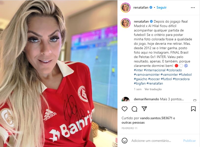 Renata Fan usou as redes sociais para fazer reflexão com os fãs (Foto: Reprodução)