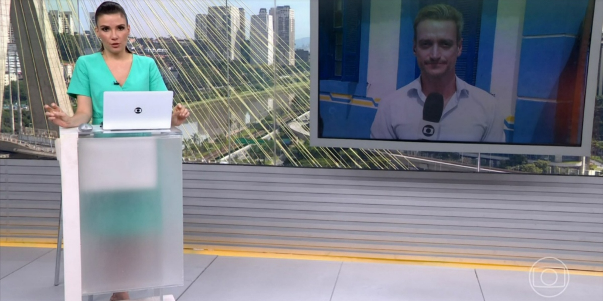 Sabina Simonato e Tiago Scheuer no "Bom Dia Brasil" (Foto: Reprodução/TV Globo)