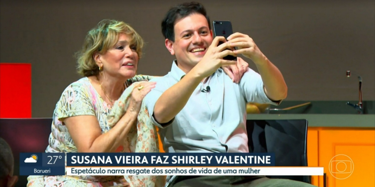 Susana Vieira e Thiago Crespo falaram sobre a peça "Shirley Valantine" (Foto: Reprodução/TV Globo)