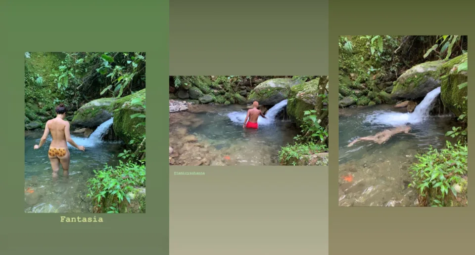 Thalita Carauta curte dia de cachoeira sem roupa (Foto: Reprodução)