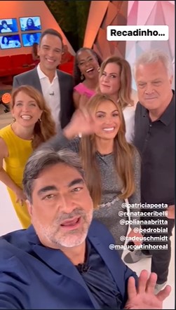 Zeca Camargo surge nos bastidores do Fantástico ao lado de grandes estrelas da Globo - Foto: Reprodução/Instagram