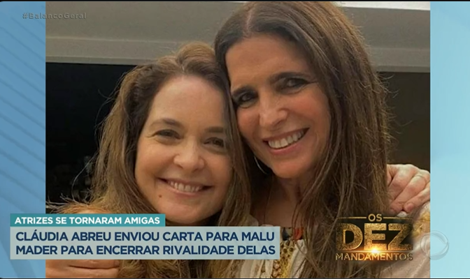 Claudia Abreu e Malu Mader superaram a rivalidade criada nos bastidores da Globo (Foto Reprodução/PlayPlus)