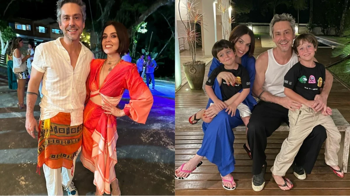 Alexandre Nero e sua Karen Brustolin com os dois filhos do casal – Foto Reprodução Internet