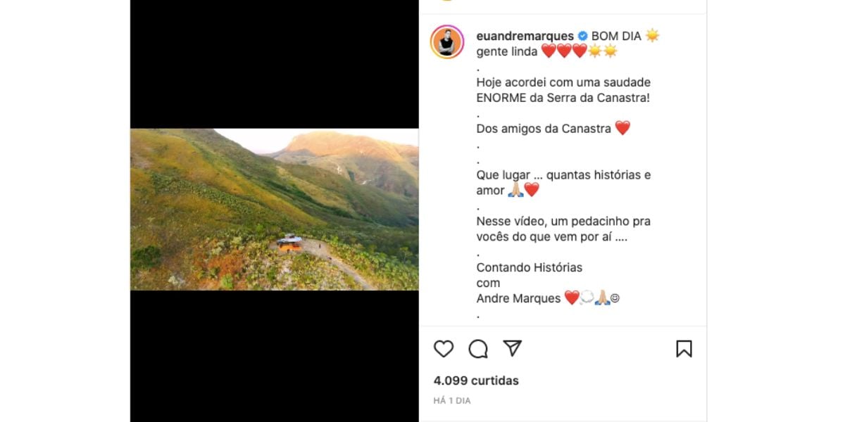 Viagem de André Marques (Foto: Reprodução / Instagram)