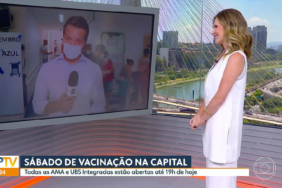 Natália Ariede sob comando do 'Bom Dia SP', na Globo (Foto: Divulgação/ Globo)