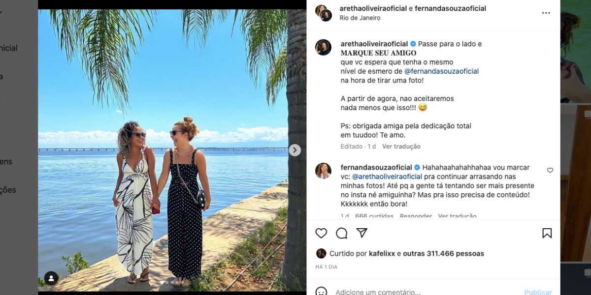 Aretha Oliveira e Fernanda Souza (Foto: Reprodução / Instagram)