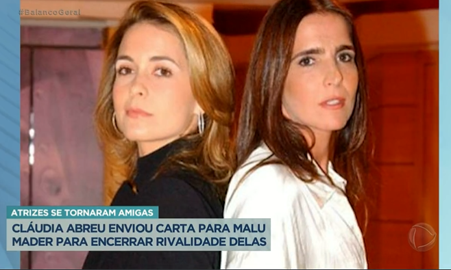 Claudia Abreu e Malu Mader se estranharam durante a gravação de "Celebridade" novela de 2003 da Globo (Foto Reprodução/PlayPlus)