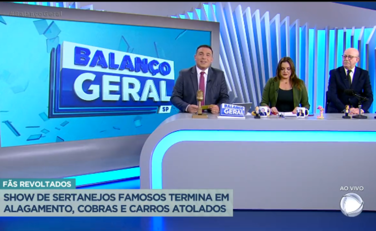 Fabíola Reipert entrega situação desesperadora em show de dupla famosa durante a "Hora da Venenosa" no "Balanço Geral" da Record (Foto Reprodução/Twitter) 