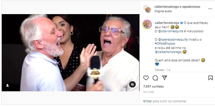 Carlos Alberto de Nóbrega, Otávio Mesquita e Renata Domingues - Foto Reprodução Instagram