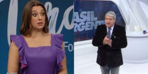 Catia Fonseca no Melhor da Tarde / Datena no Brasil Urgente - Foto Montagem TV Foco