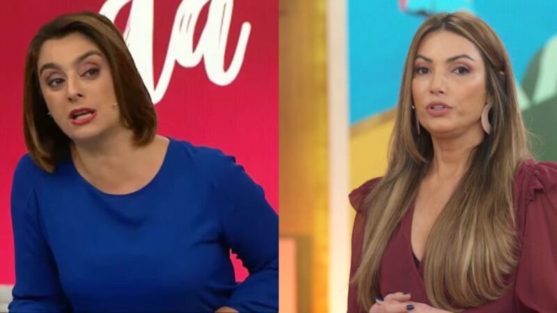 Katia Fonseca on Melhor da Tarde / Patrícia Poeta on Encontro - Foto Montage TVFoco