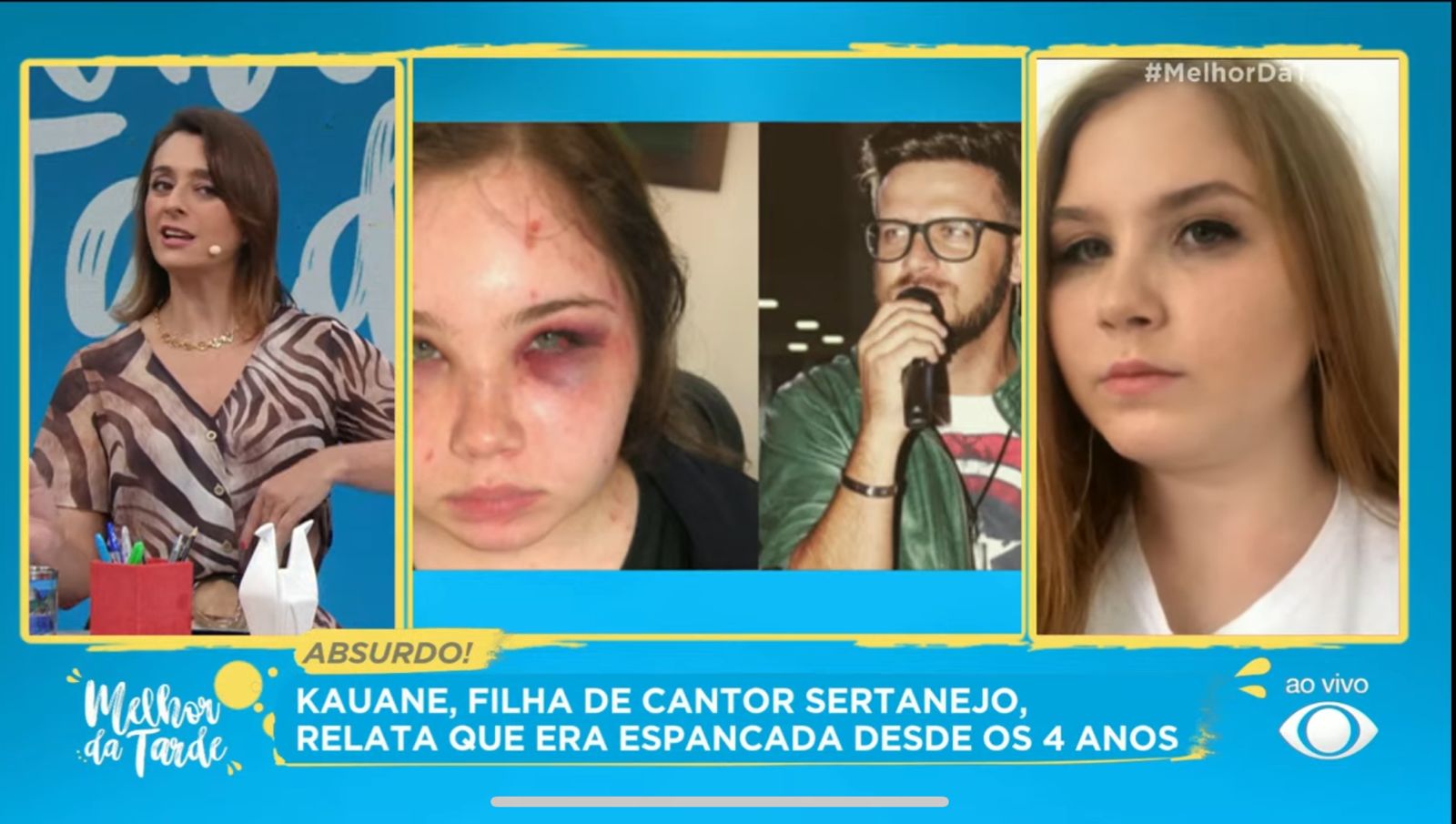 Catia Fonseca noticia caso de sertanejo que tentou matar a própria filha - Foto Reprodução Band