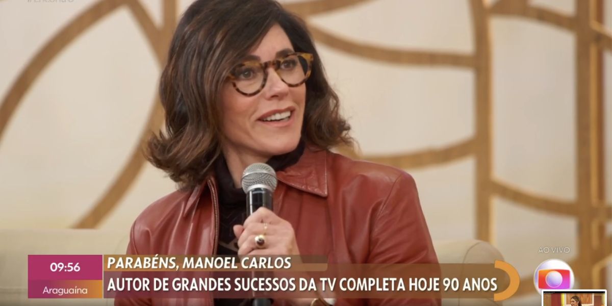 Christiane Torloni falou sobre saúde de José Mayer no Encontro e foi cortada por Patrícia Poeta (Foto: Reprodução / Globo)