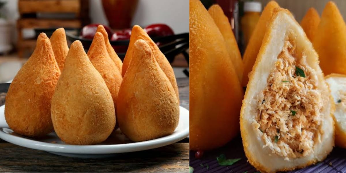 A coxinha ficou apenas na posição 31 do ranking de melhores comidas de rua do mundo (Reprodução: Montagem TV Foco)