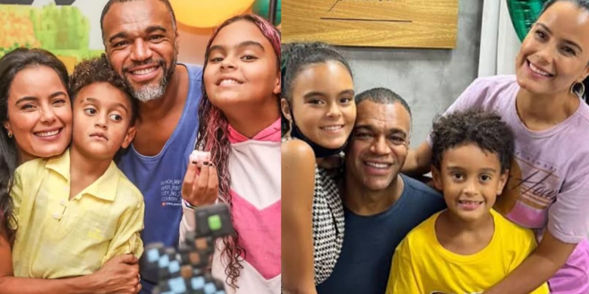 O comentarista junto com a esposa e os filhos (Reprodução: Instagram)