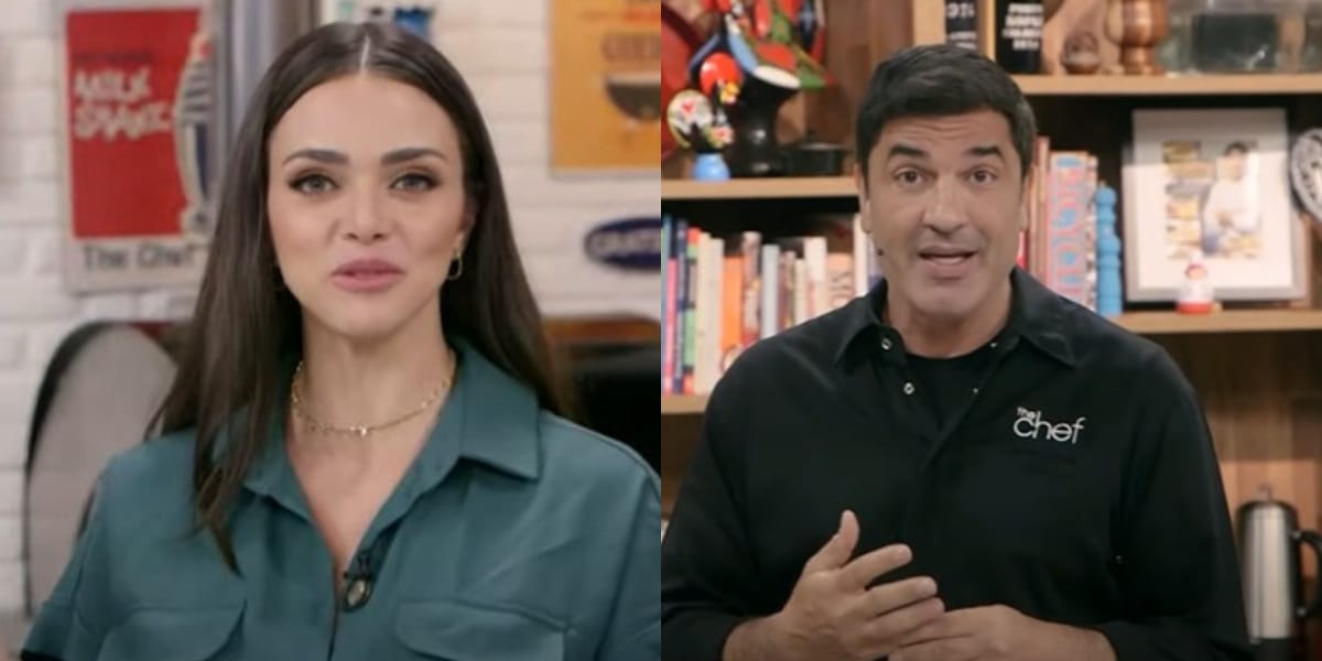 Jaque CIocci e Edu Guedes entregaram o que acontece todas as noites (Reprodução: Band)