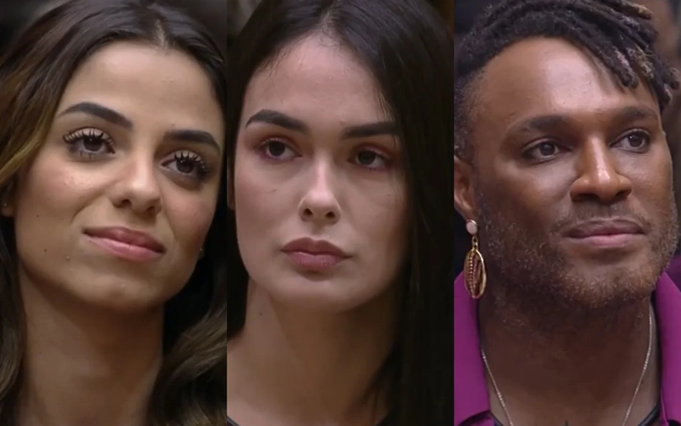 Enquete da repescagem do BBB23, com Key Alves, Larissa e Fred Nicácio - Foto Reprodução Internet