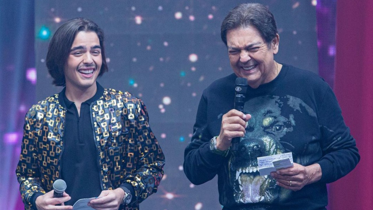 Faustão e João Guilherme na Band - Foto Reprodução Band