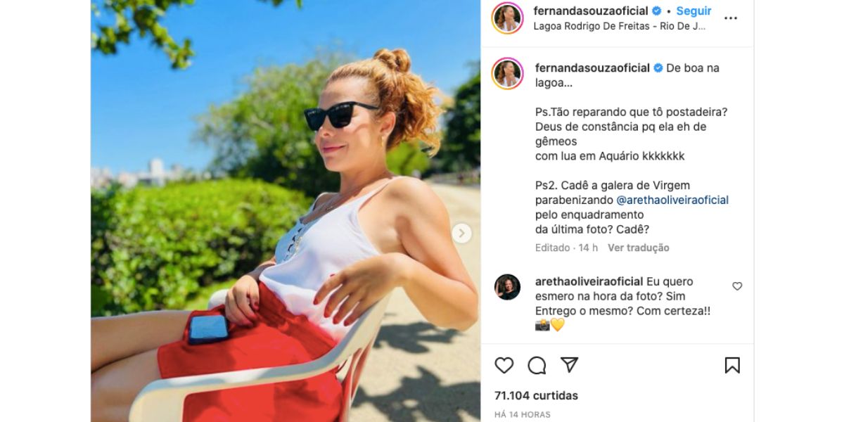 Fernanda Souza fala sobre volta para as redes sociais (Foto: Reprodução / Instagram) 
