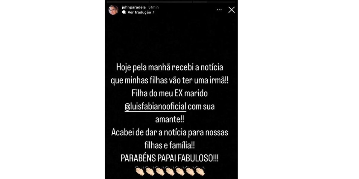 Léo Dias confirma traição de Luis Fabiano (Foto: Reprodução / Instagram)