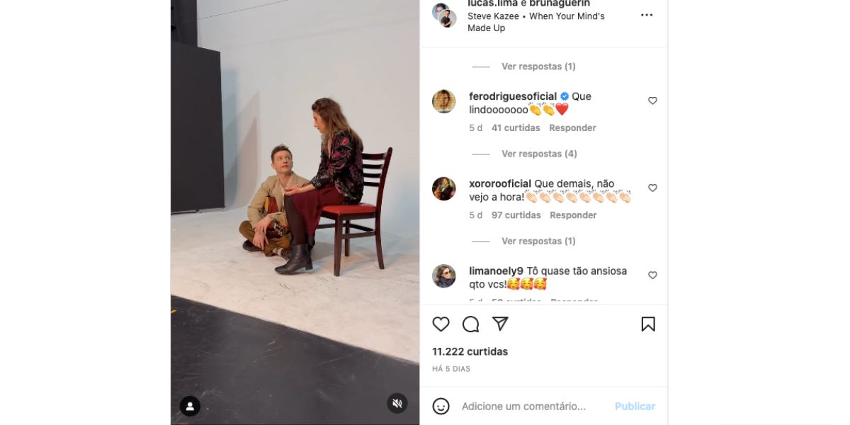 Lucas Lima mostra bastidores e recebe recado de Xororó (Foto: Reprodução / Instagram)