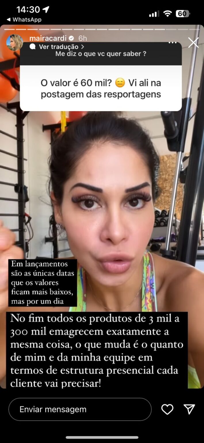 Valor Surreal Que Maira Cardi Cobra Dos Famosos Para Emagrecer 