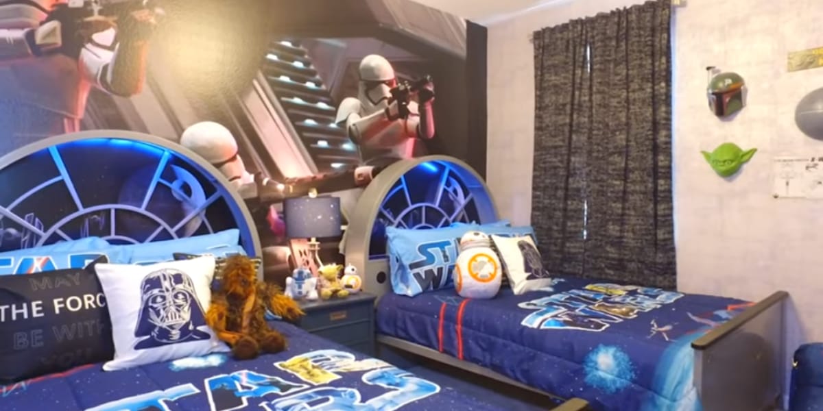 Quarto com temática do Star Wars (Reprodução: Youtube/ Jujudicasa)