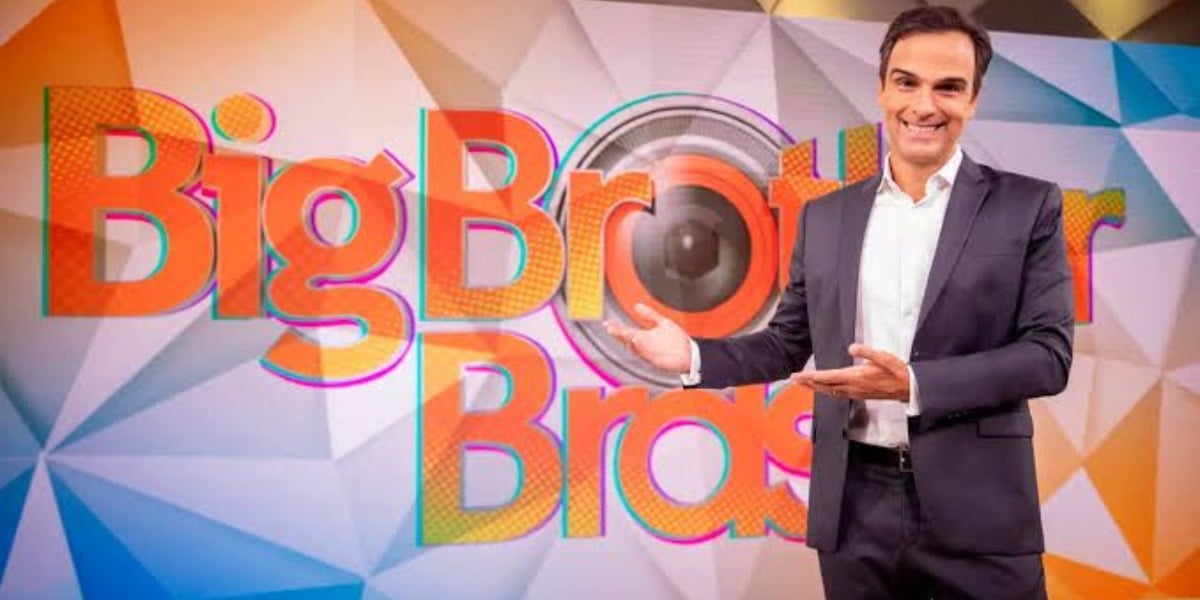 Tadeu Schmidt apresentando BBB23 (Foto:Reprodução/Globo)