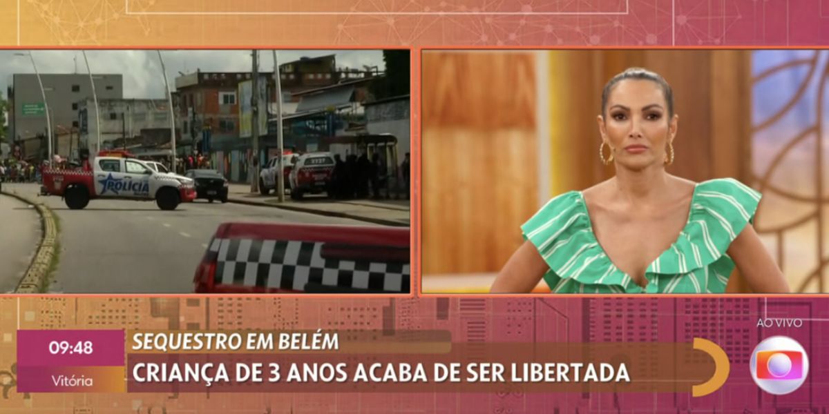 Patrícia Poeta interrompe intervalo para atualizar notícia grave sobre sequestro em Belém (Foto: Reprodução / Encontro da Globo)