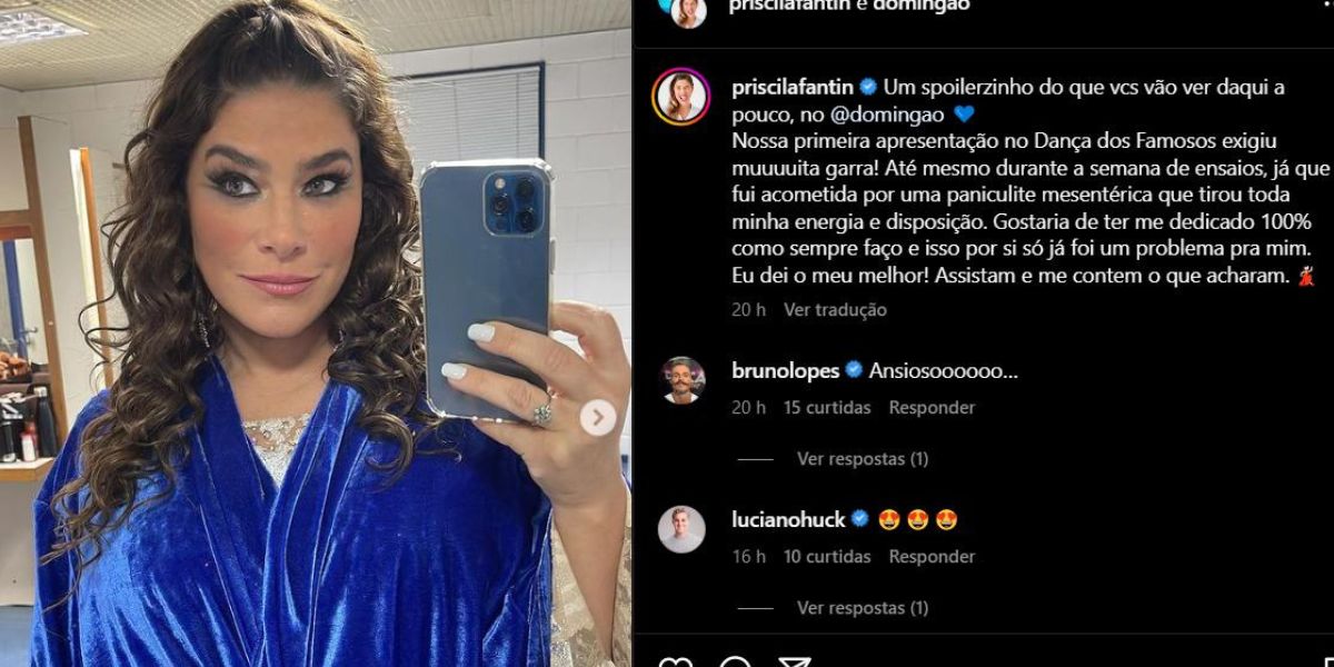 Priscila Fantin fala sobre doença (Foto: Reprodução / Instagram)