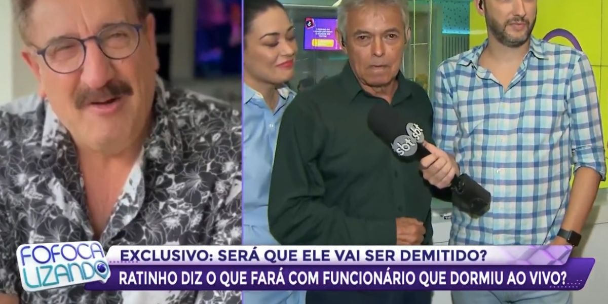 Ratinho fez seu funcionário, Chicão, chorar ao falar sobre amizade entre eles (Foto: Reprodução / Fofocalizando do SBT)