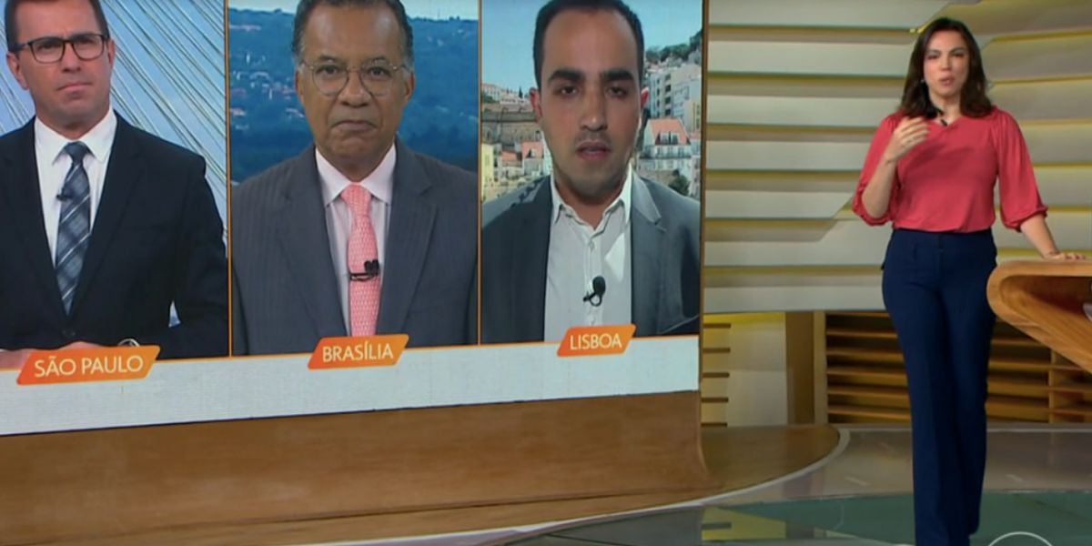 Rodrigo Bocardi, Heraldo Pereira, Leonardo e Ana Paula Araújo no Bom Dia Brasil (Foto: Reprodução / Globo)