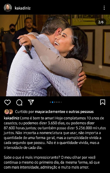 Publicação de Kaká Diniz, marido de Simone Mendes (Foto: Reprodução/ Instagram)