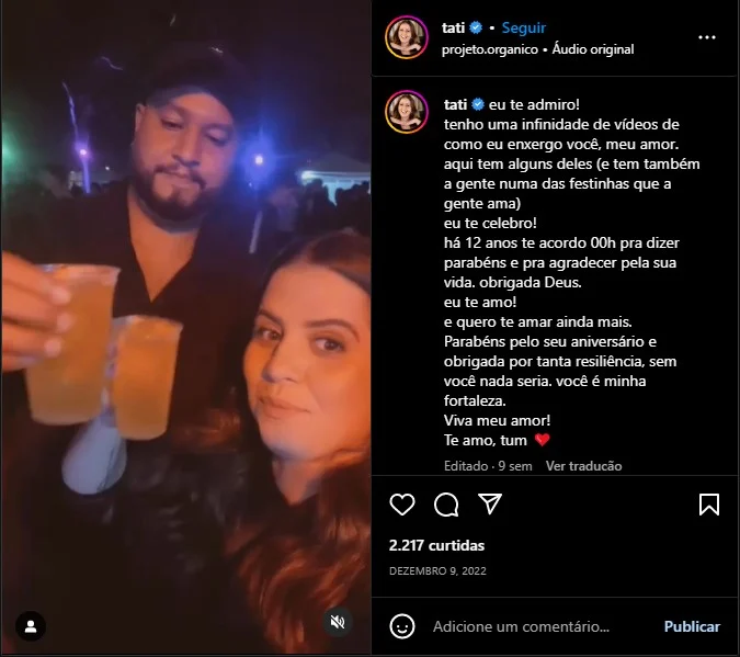 Tati Machado, da Globo e o Marido - Foto Reprodução Instagram