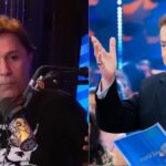 Tom Cavalcante em entrevista e Silvio Santos nos estúdios do SBT (Reprodução: Montagem TV Foco)