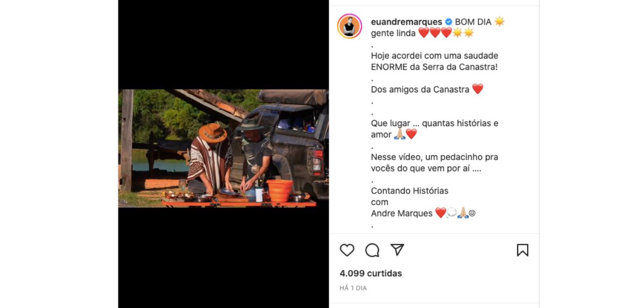 Viagem de André Marques (Foto: Reprodução / Instagram)