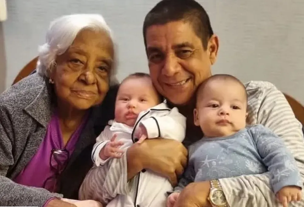 Zeca Pagodinho com a mãe, Dona Neia - Foto Reprodução G1