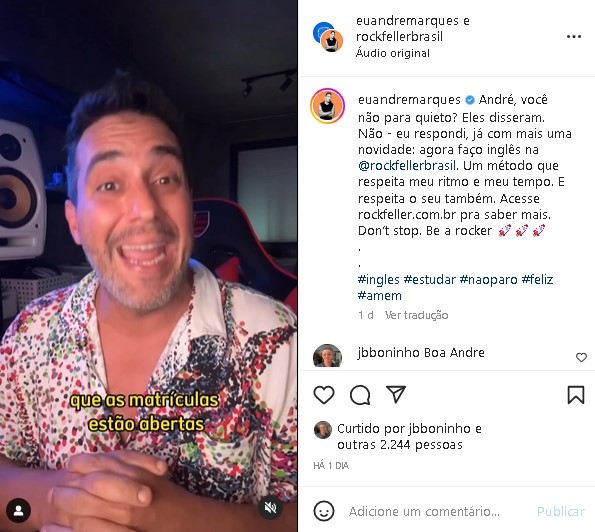 André Marques revelou grande paixão e surpreendeu (Foto: Reprodução/ Instagram)