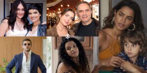 Guida, Leonor, Chiara, Guerra, Ari, Karina, Brisa e Tonho são alguns dos destaques de Travessia (Foto: Reprodução / Globo / Montagem TV Foco)