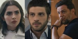 Chiara, Ari e Moretti em cenas de Travessia (Foto: Reprodução / Globo)