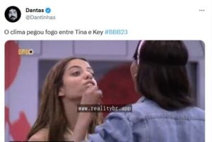 Tina e Key brigaram feio no BBB23 (Foto: Reprodução / Twitter)