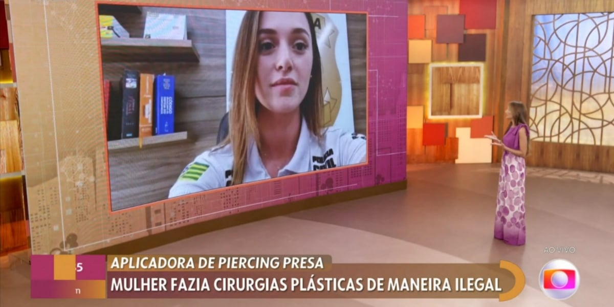 Patrícia Poeta interrompeu entrevista com delegada (Foto: Reprodução/TV Globo)