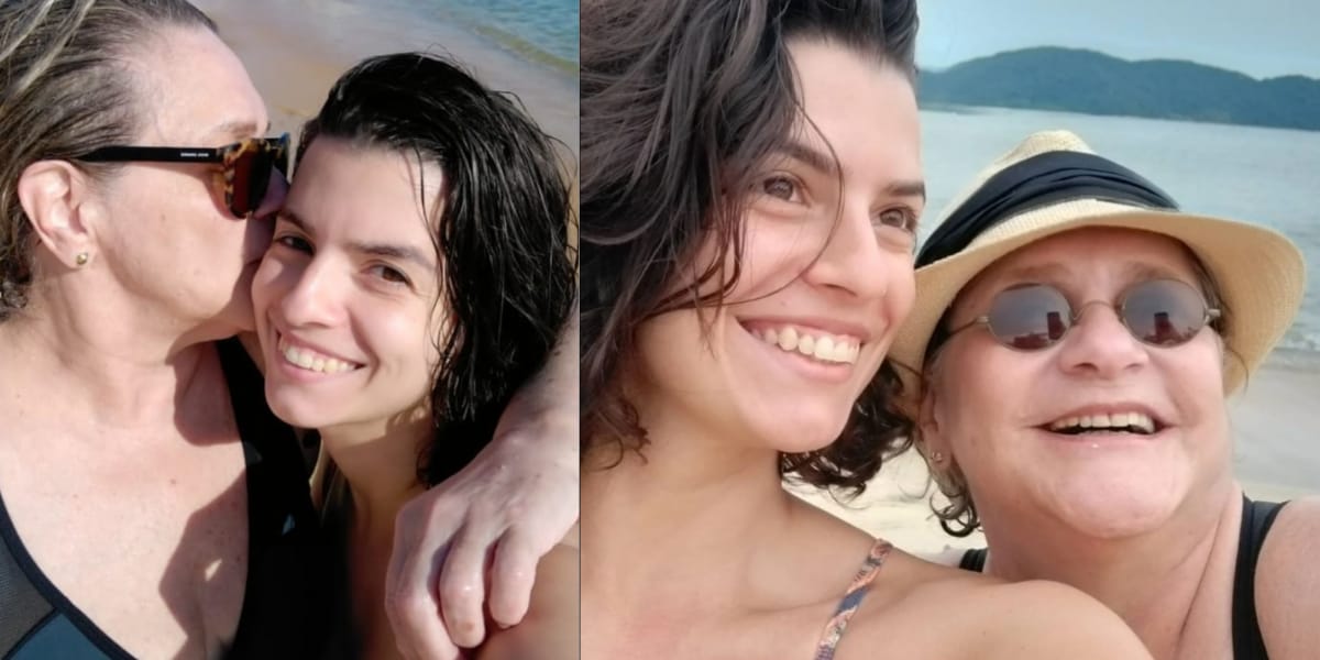Fafy Siqueira e a namorada, Fernanda, sempre muito apaixonadas e sorridentes (Reprodução: Montagem TV Foco)