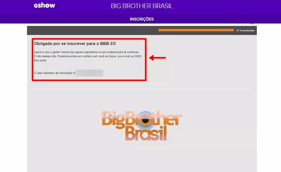 Inscrição para o Big Brother Brasil finalizada (Foto: Reprodução/Techtudo)