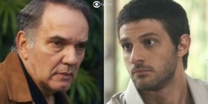 Guerra (Humberto Martins) não suporta mais ver Ari (Chay Suede) em Travessia (Foto: Reprodução / Globo)