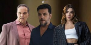 Guerra, Moretti e Chiara em Travessia (Foto: Reprodução / Globo / Montagem TV Foco)